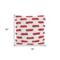 18" Pink and White Geometric Cotton Throw Pillow