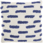 18" Blue and White Geometric Cotton Throw Pillow