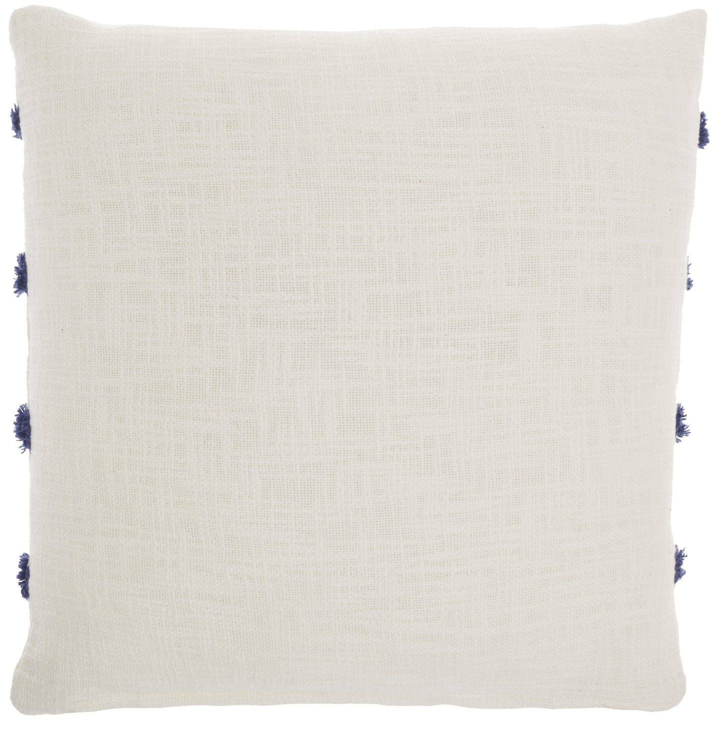 18" Blue and White Geometric Cotton Throw Pillow