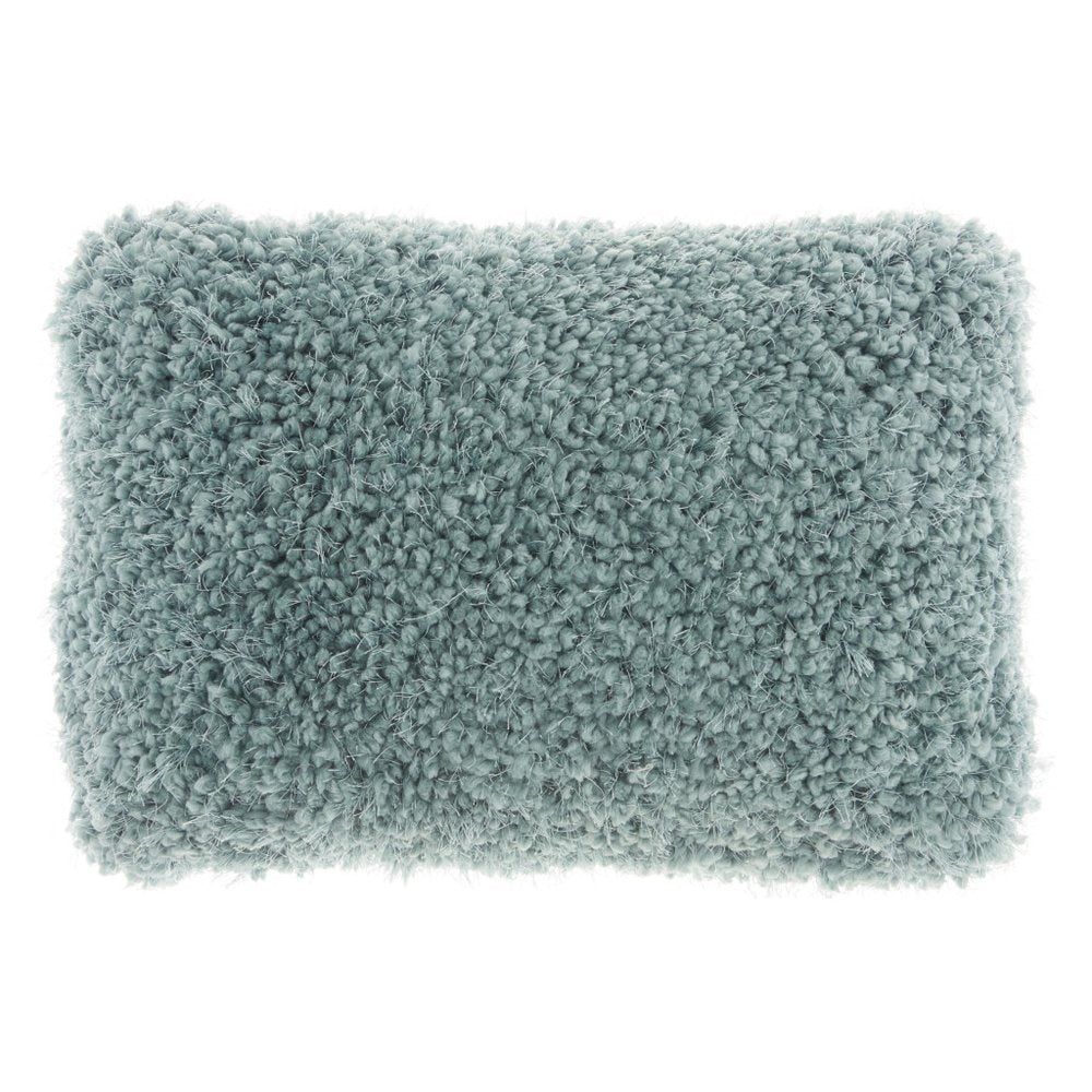 14" X 20" Celadon Shag Lumbar Throw Pillow
