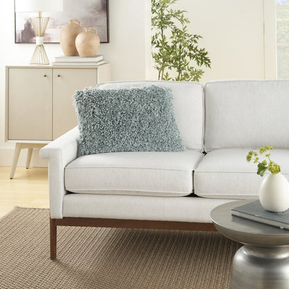14" X 20" Celadon Shag Lumbar Throw Pillow