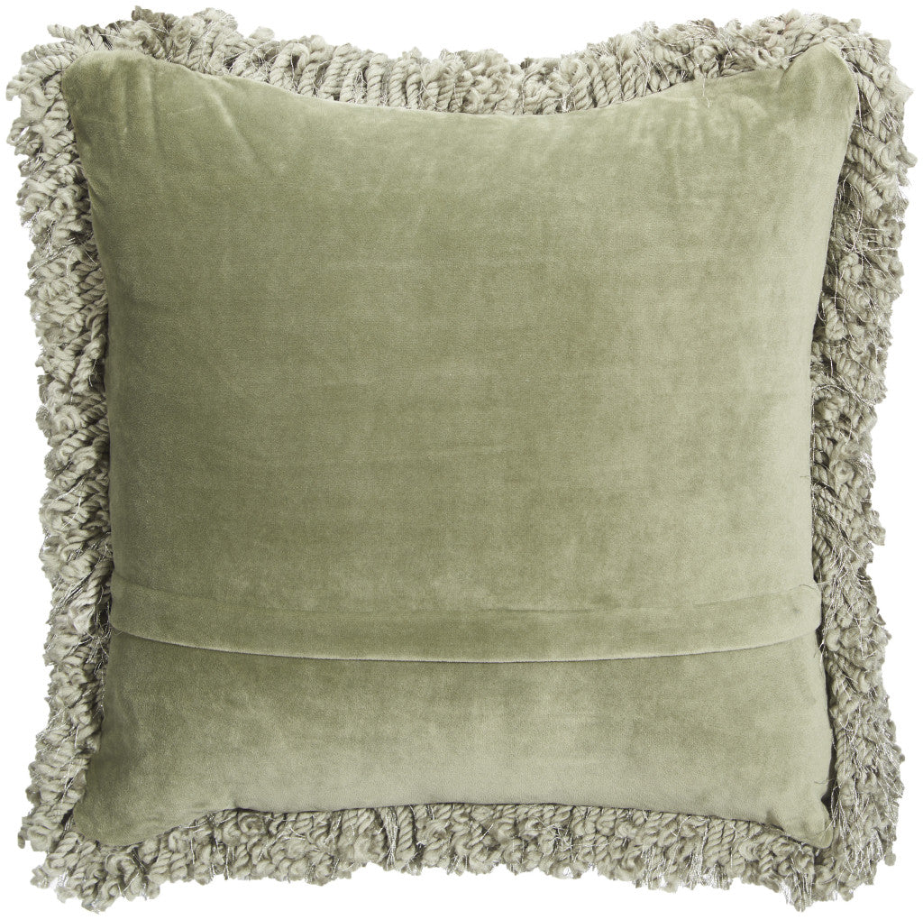 20" Sage Shag Throw Pillow