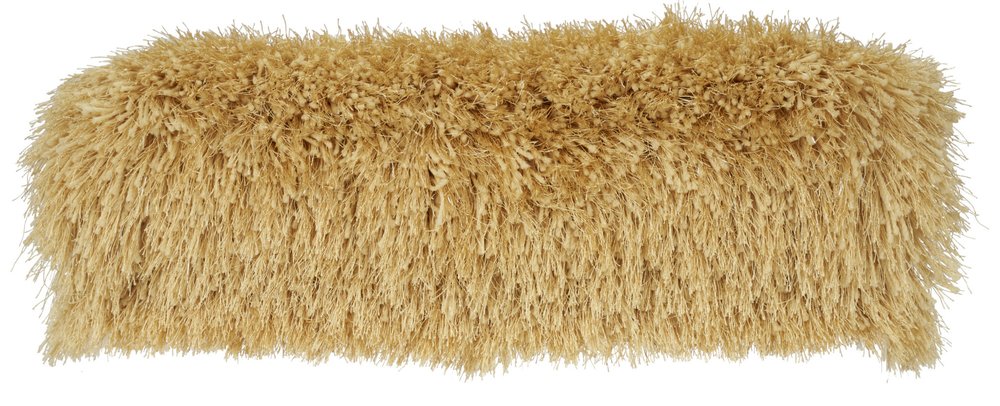 5" X 20" Yellow Shag Bolster Throw Pillow