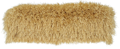 5" X 20" Yellow Shag Bolster Throw Pillow