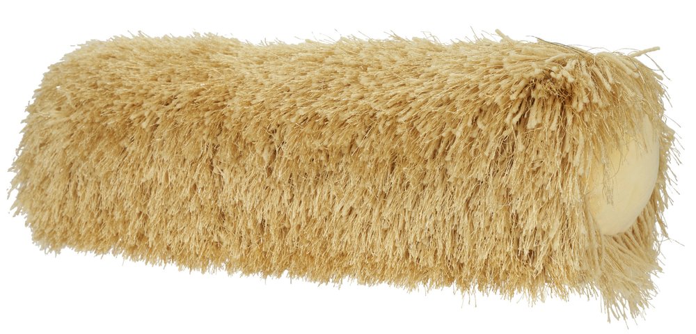 5" X 20" Yellow Shag Bolster Throw Pillow