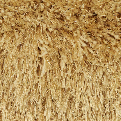 5" X 20" Yellow Shag Bolster Throw Pillow