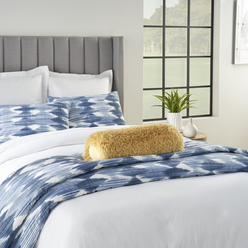 5" X 20" Yellow Shag Bolster Throw Pillow