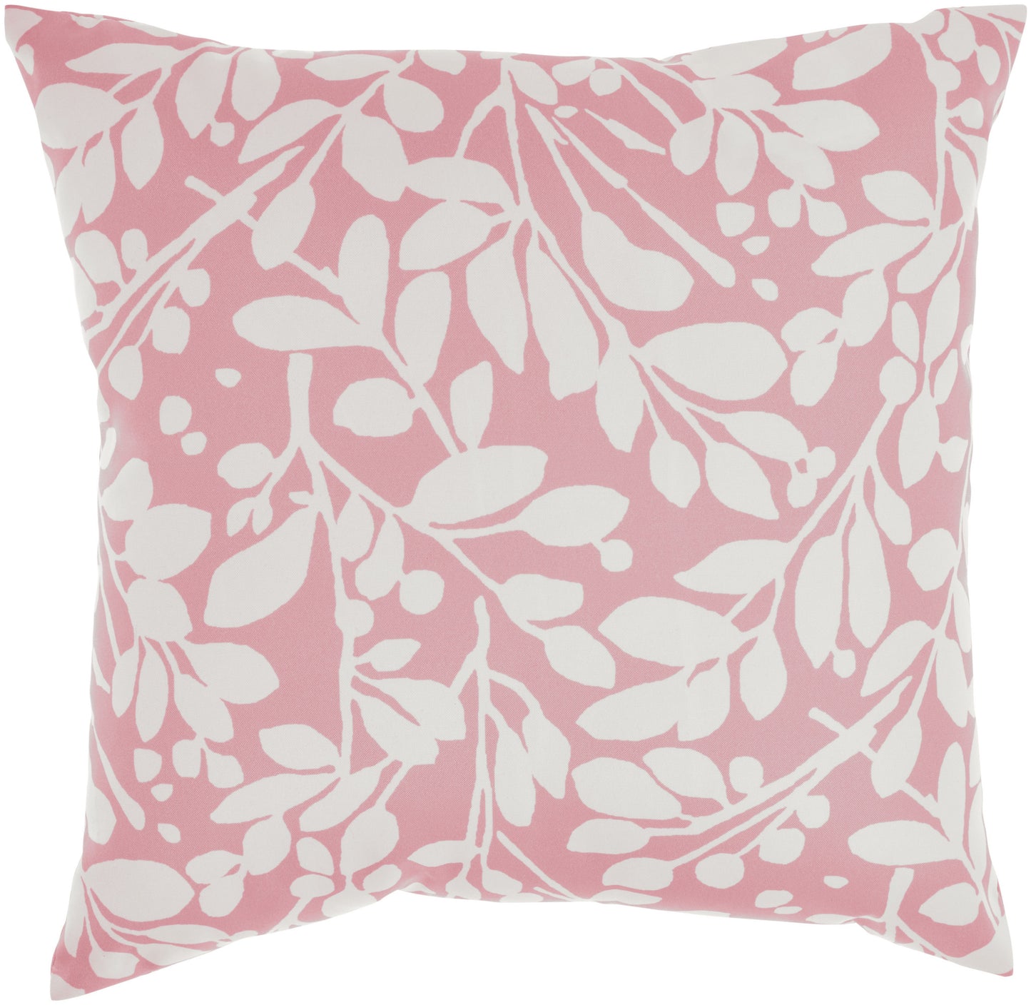 20" Coral and White Botanical Indoor Outdoor Throw Pillow