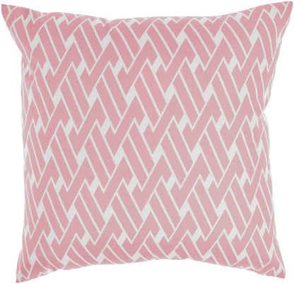 20" Coral and White Botanical Indoor Outdoor Throw Pillow