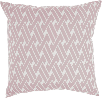 20" Pink and White Botanical Indoor Outdoor Throw Pillow