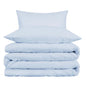 Light Blue Queen Cotton Blend Washable Duvet Cover Set