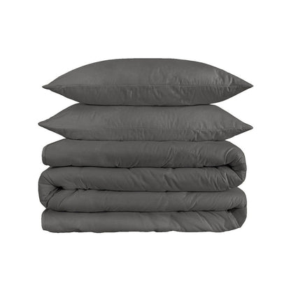 Charcoal Queen Cotton Washable Duvet Cover Set