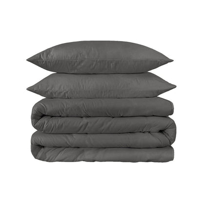 Charcoal Queen Cotton Washable Duvet Cover Set