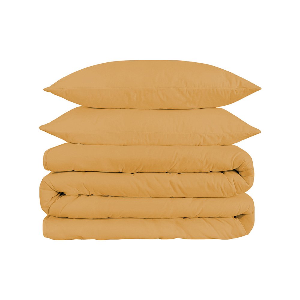 Gold Queen Cotton Washable Duvet Cover Set