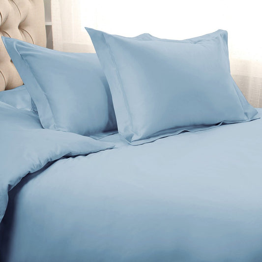 Light Blue King Cotton Washable Duvet Cover Set