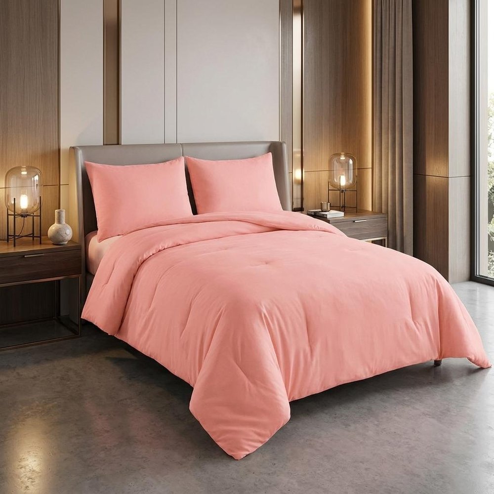 Dusty Rose Queen Cotton Washable Duvet Cover Set