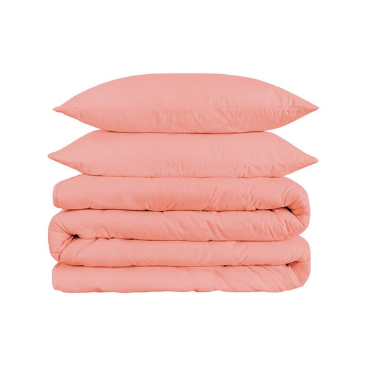 Dusty Rose King Cotton Washable Duvet Cover Set