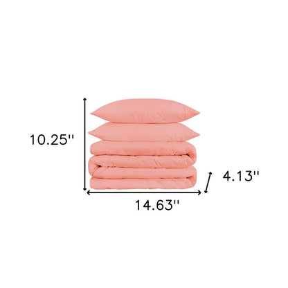 Dusty Rose King Cotton Washable Duvet Cover Set