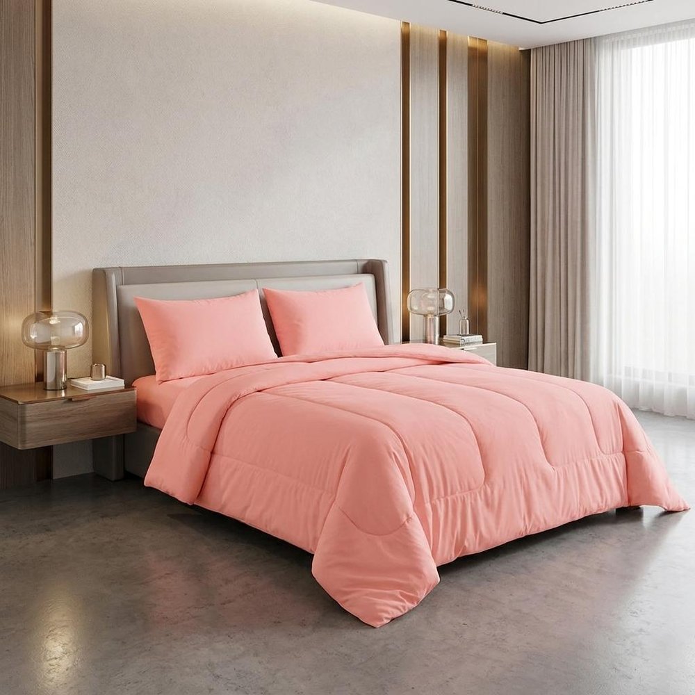 Dusty Rose King Cotton Washable Duvet Cover Set