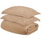 Beige King Cotton Washable Duvet Cover Set