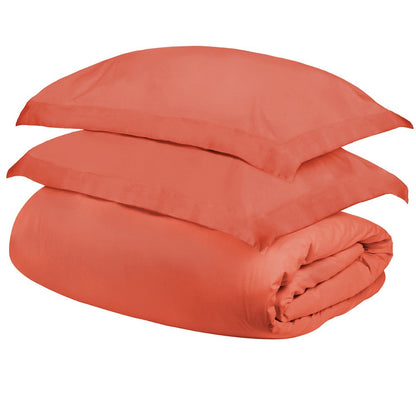 Coral Twin Cotton Washable Duvet Cover Set