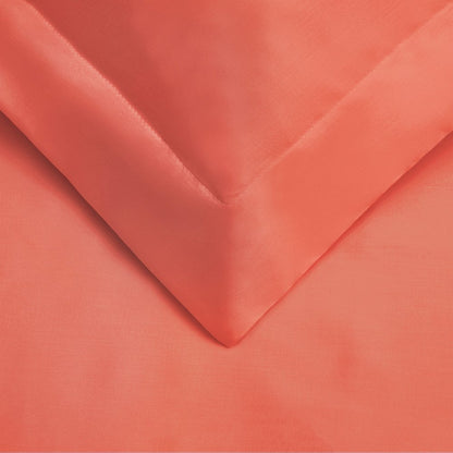 Coral Twin Cotton Blend 300 Thread Count Washable Duvet Cover Set
