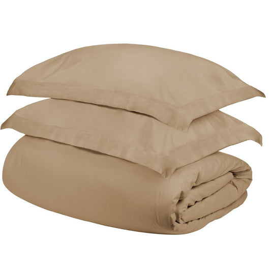 Tan Twin Cotton Washable Duvet Cover Set