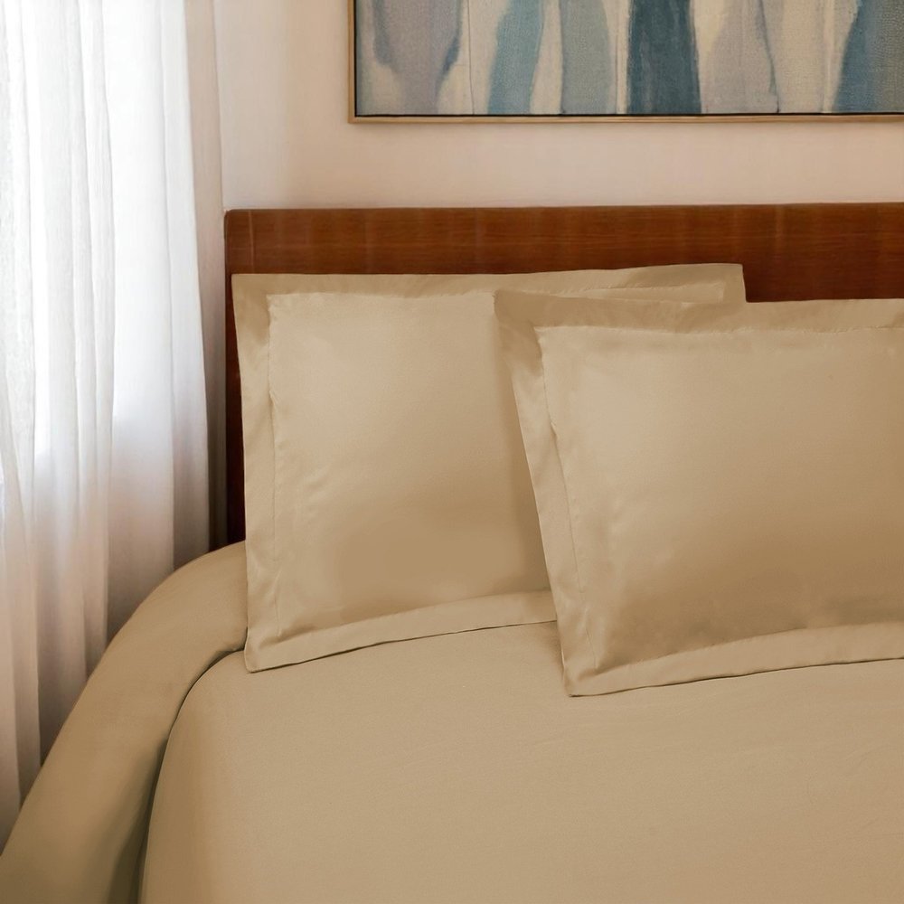 Tan Twin Cotton Washable Duvet Cover Set