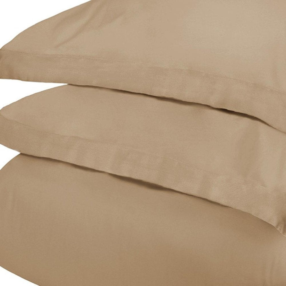 Tan Twin Cotton Washable Duvet Cover Set
