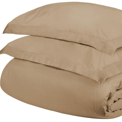 Tan Twin Cotton Washable Duvet Cover Set