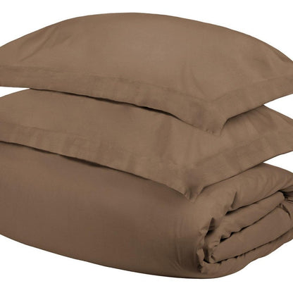 Taupe Twin Cotton Washable Duvet Cover Set
