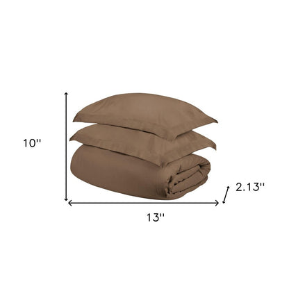 Taupe Twin Cotton Washable Duvet Cover Set