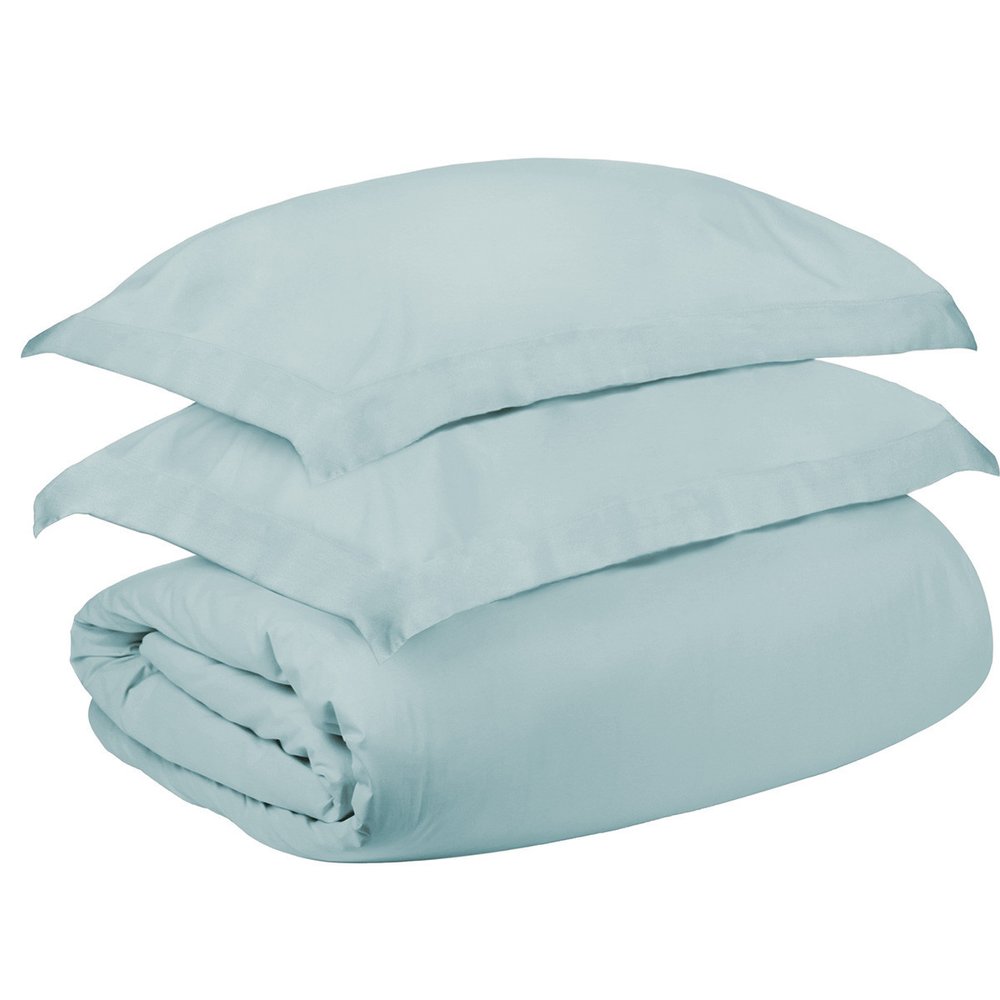 Light Blue King Cotton Washable Duvet Cover Set