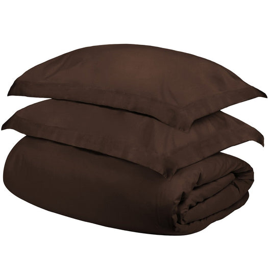 Dark Brown King Cotton Washable Duvet Cover Set