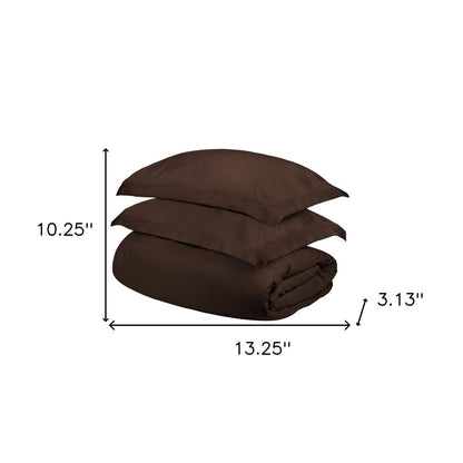 Dark Brown King Cotton Washable Duvet Cover Set