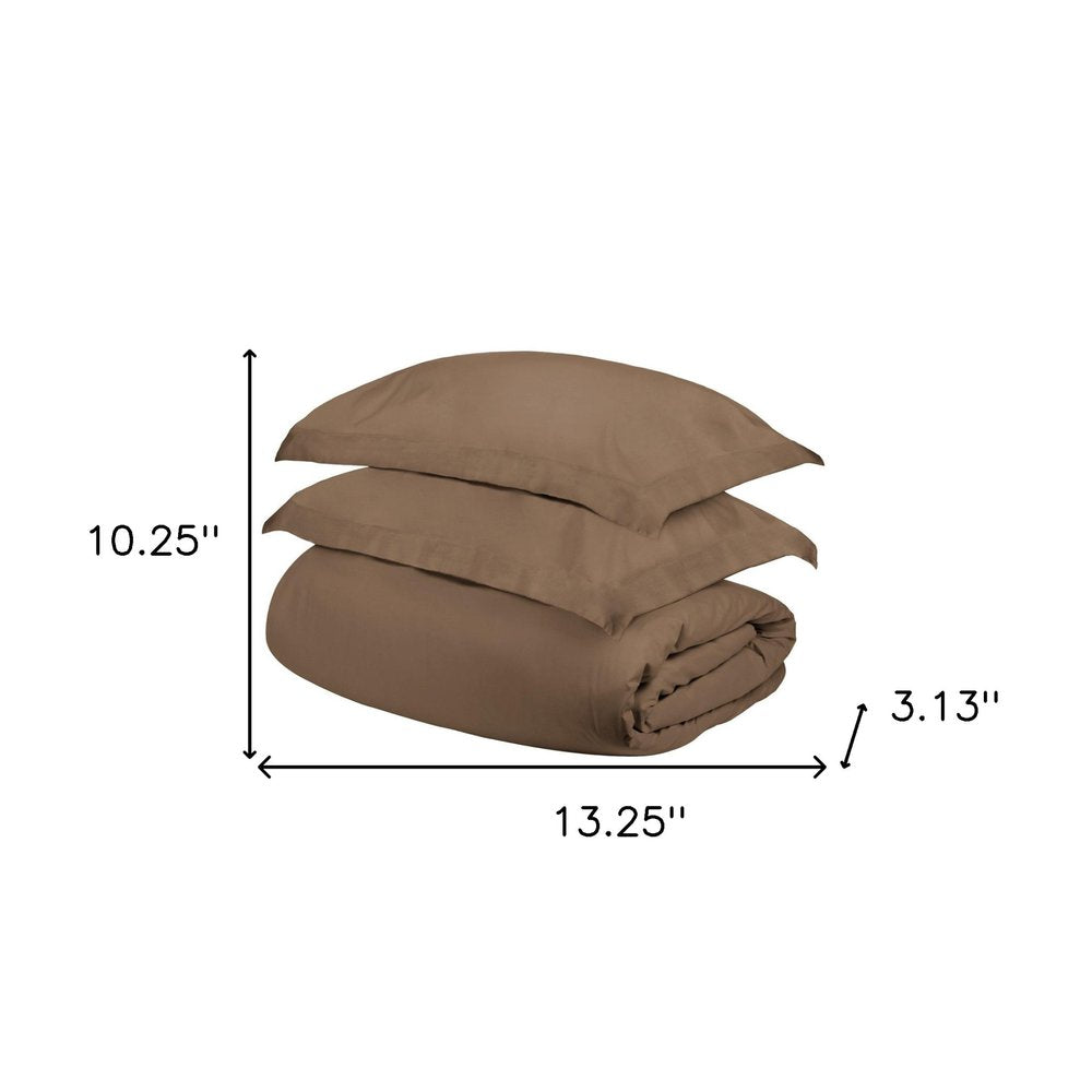 Taupe King Cotton Washable Duvet Cover Set