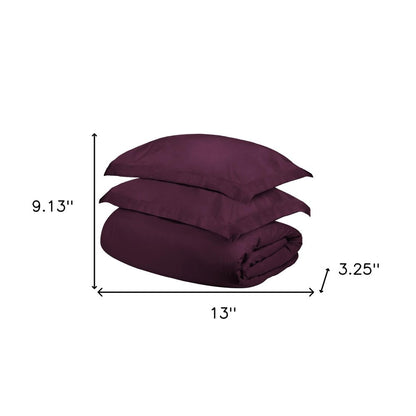 Plum Twin Cotton Washable Duvet Cover Set