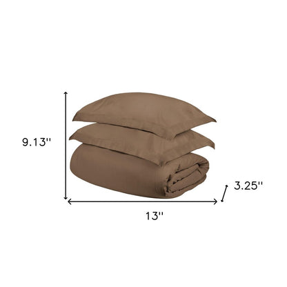 Taupe Twin Cotton Washable Duvet Cover Set