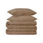 Taupe Queen Cotton Washable Duvet Cover Set