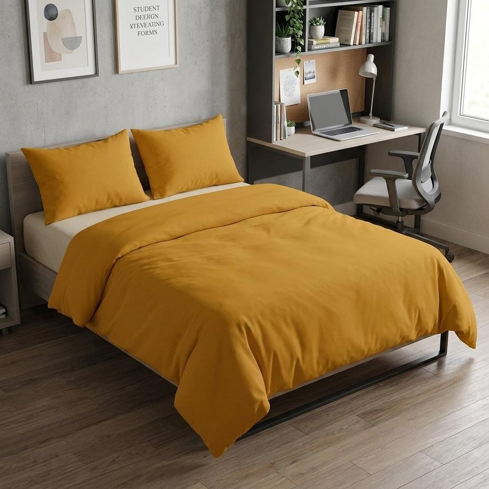 Brown Twin Cotton Washable Duvet Cover Set