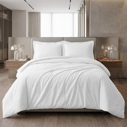 White Queen Cotton Blend 300 Thread Count Washable Duvet Cover Set