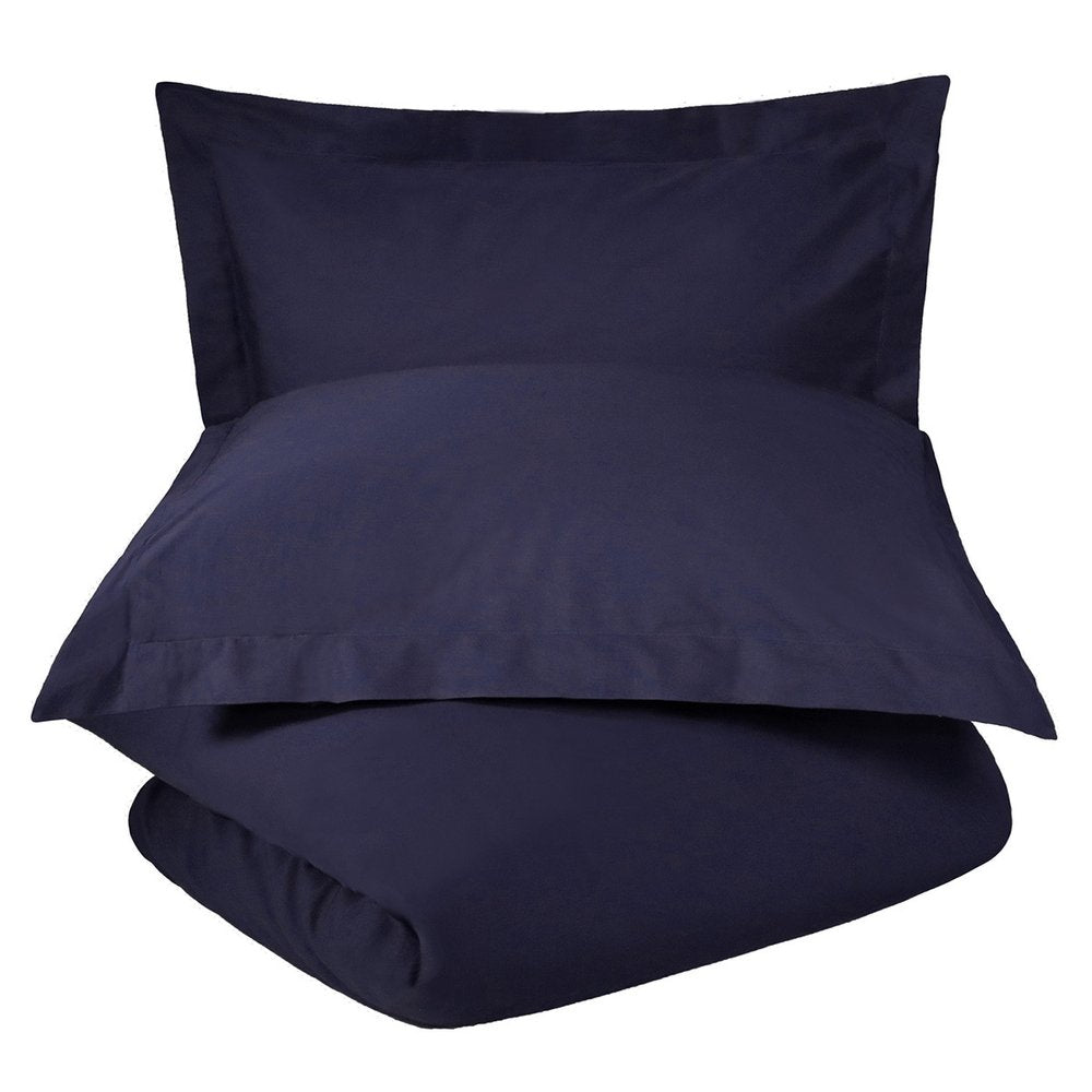 Blue Queen Cotton Washable Duvet Cover Set With Two Shams