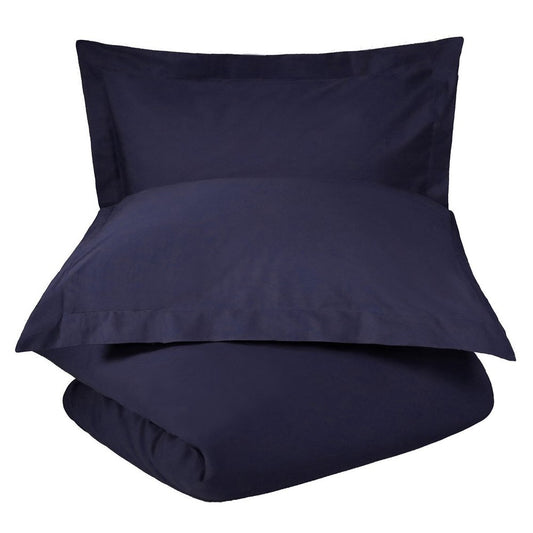 Blue Queen Cotton Washable Duvet Cover Set With Two Shams