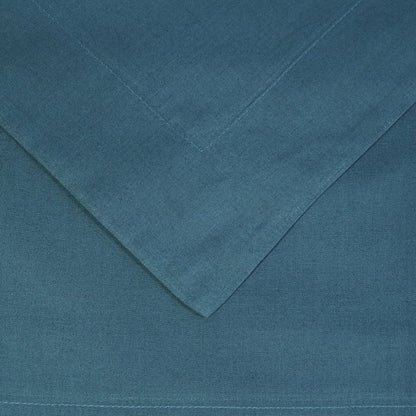 Navy Blue Queen Cotton Washable Duvet Cover Set With Two Shams
