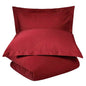 Burgundy King Cotton Washable Duvet Cover Set With Two Shams