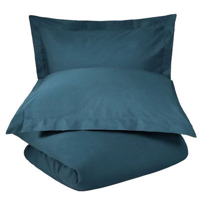 Navy Blue Twin Cotton Washable Duvet Cover Set With Sham
