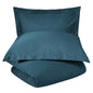 Navy Blue Twin Cotton Washable Duvet Cover Set With Sham
