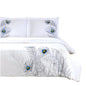 Blue And White King Cotton Washable Duvet Cover Set With Two Shams