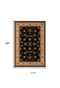 10' X 13' Beige and Black Oriental Washable Non Skid Area Rug