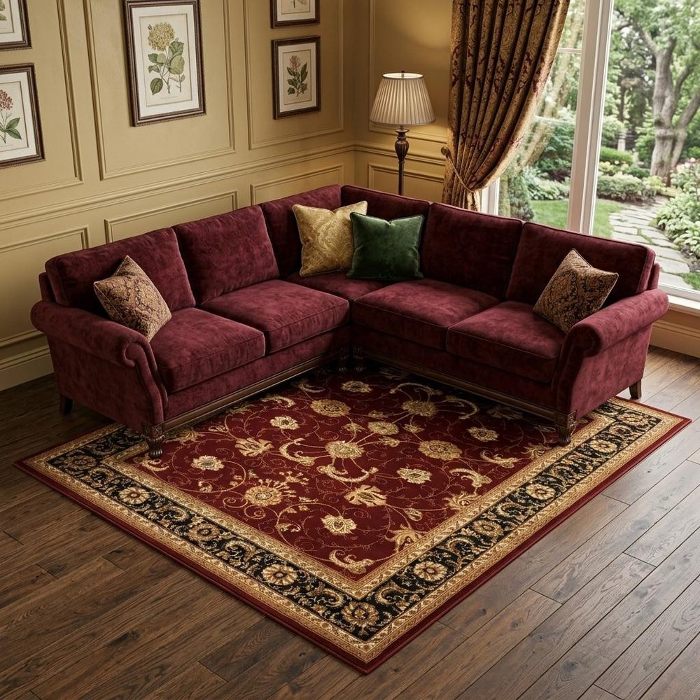 10' X 13' Red and Beige Oriental Distressed Area Rug